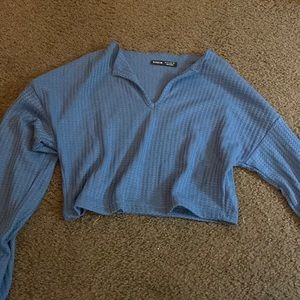 Blue long sleeve crop top size XS worn once